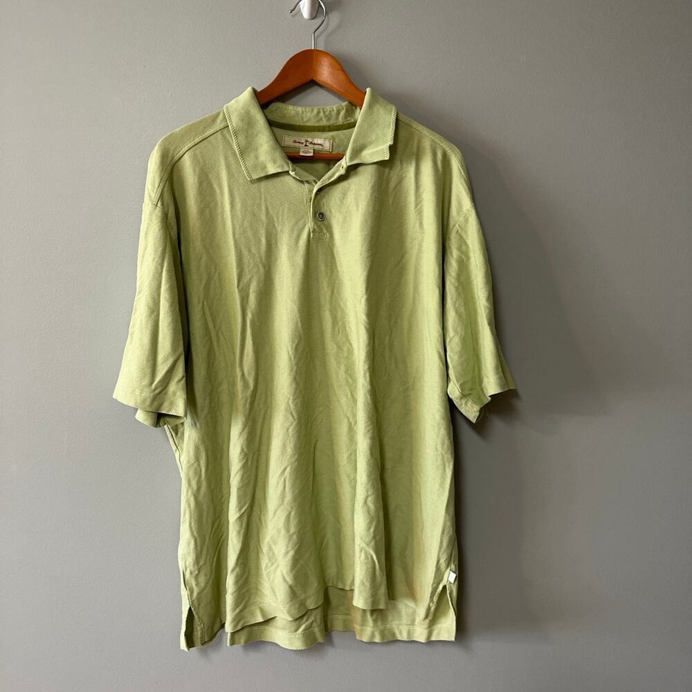 Mens Size 2x Green Silk Tommy Bahama Polo